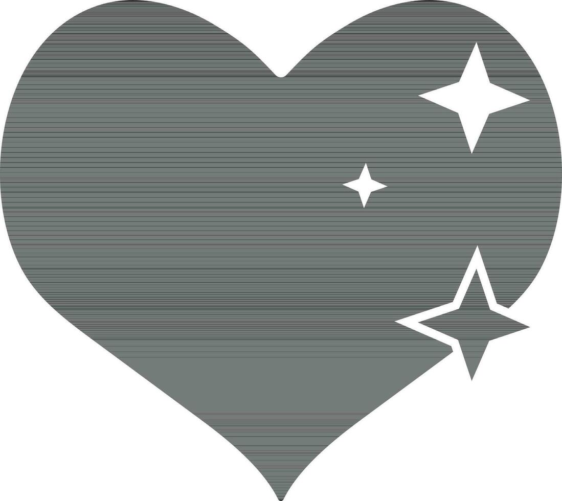 Icon of heart with stars. vector