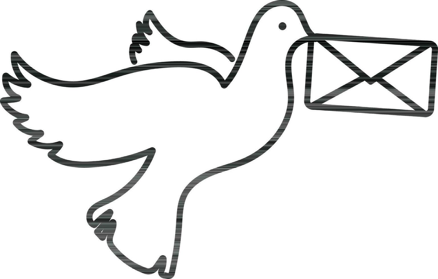 icono de volador pájaro con trazo de letra estilo. vector