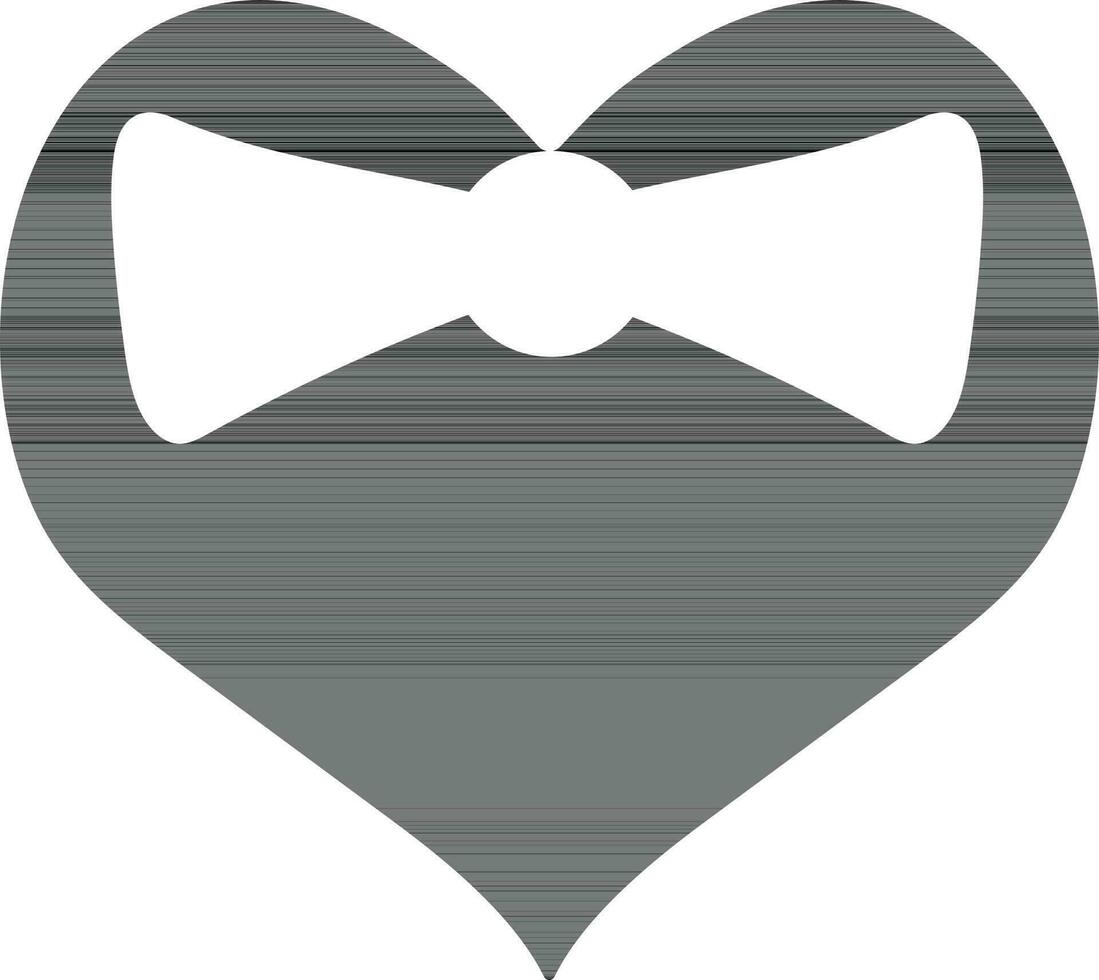 Icon of silhouette heart inside tie. vector