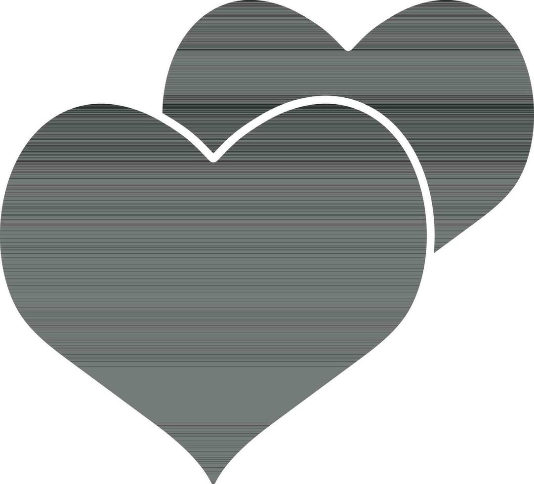 Sign of two silhouette heart icon. vector