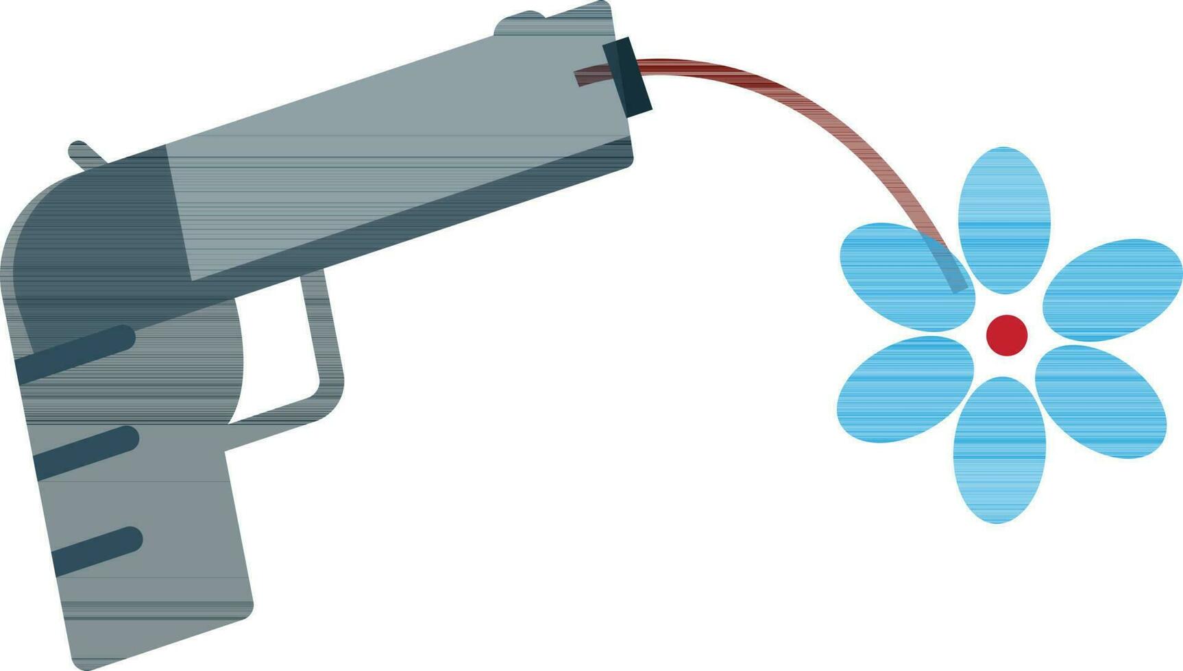 Color icon of gun shooting flower. vector