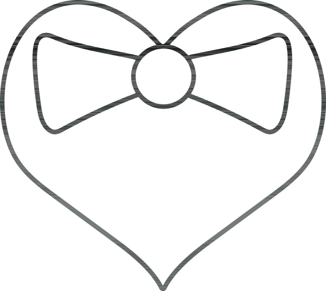 Storke style of heart inside tie. vector