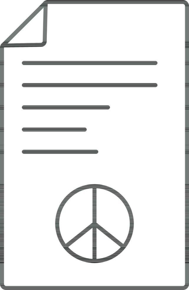 Sign of peace on writing paper. vector