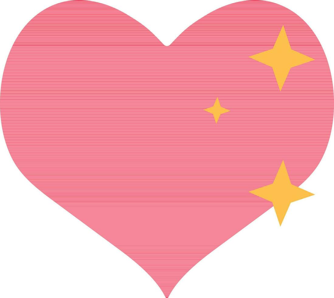 Icon of red heart with stars. vector