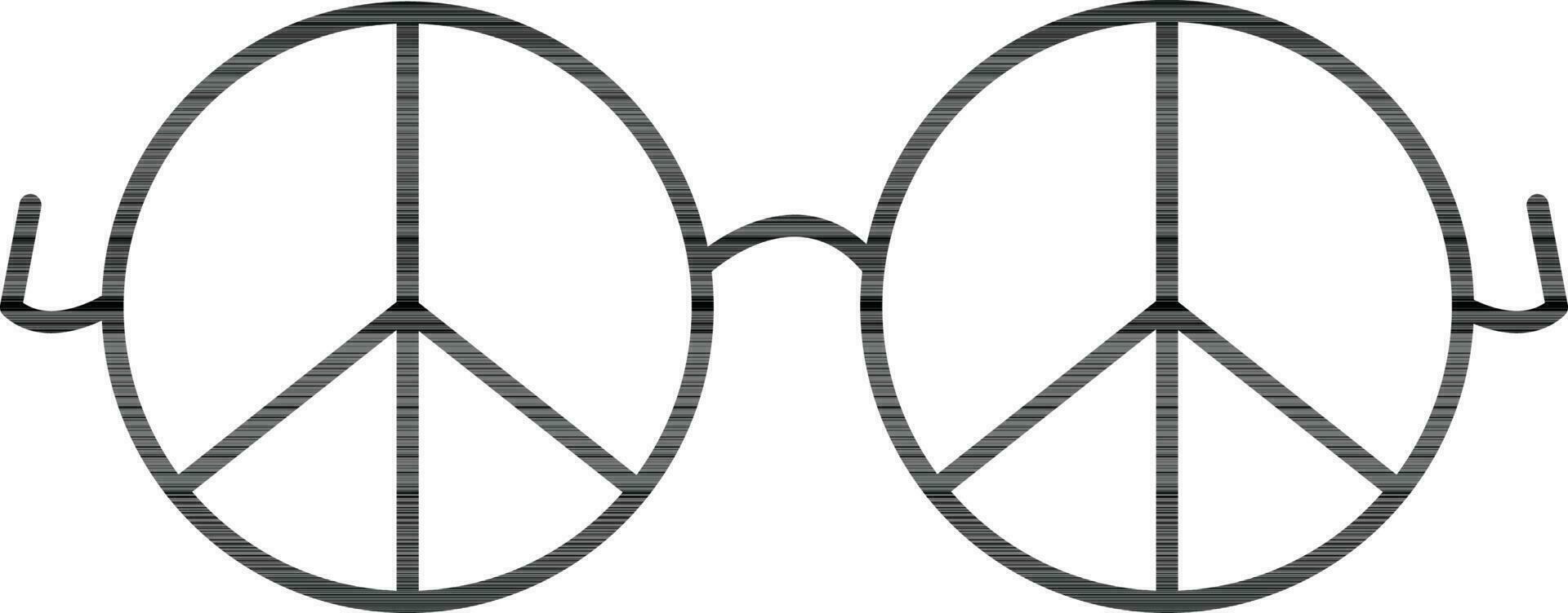 Peace icon with goggle style. vector