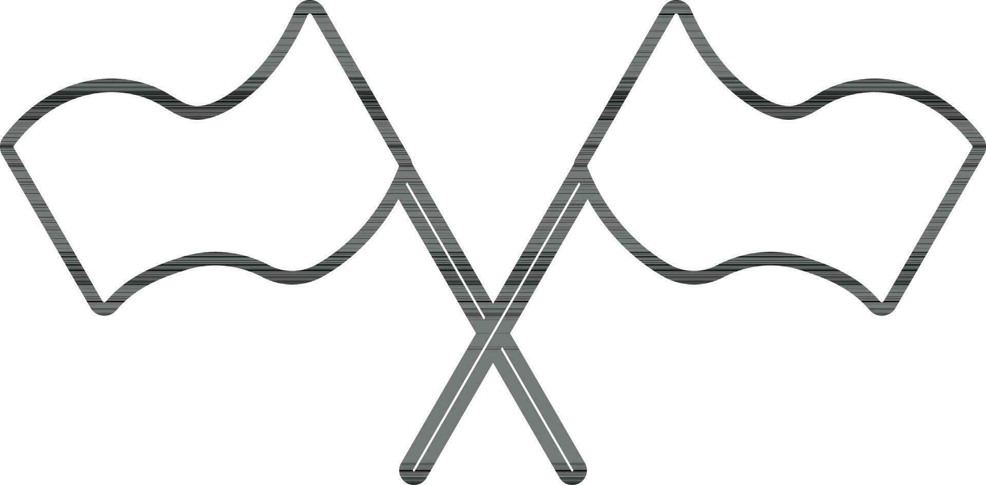 Illustration of two stand flag. vector
