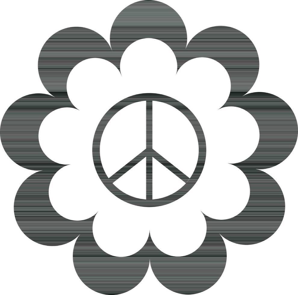 icono de flor dentro paz signo. vector