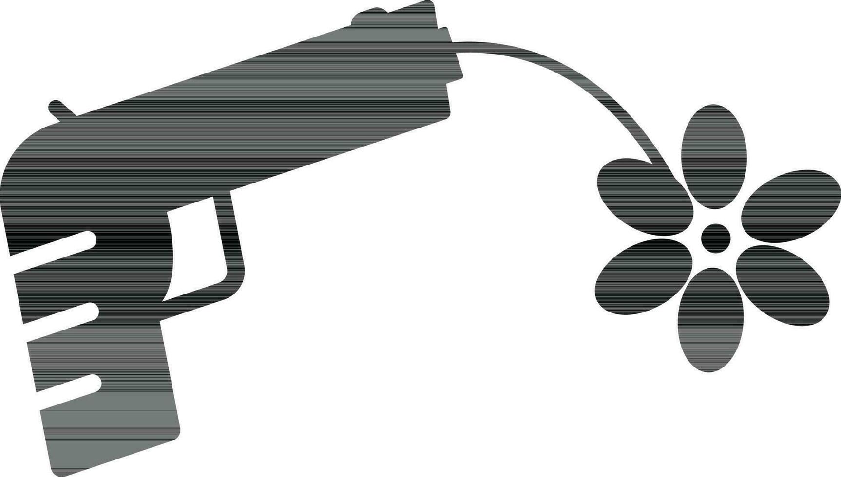 Icon of gun shooting flower. vector