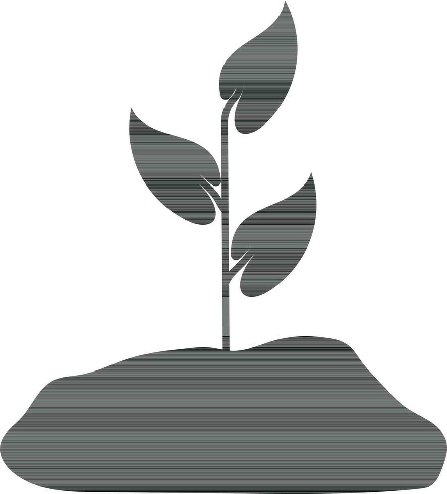 Sign of planting icon in silhouette. vector