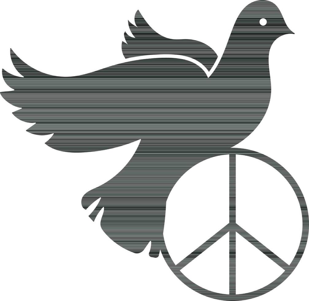 Icon of bird on peace sign. vector