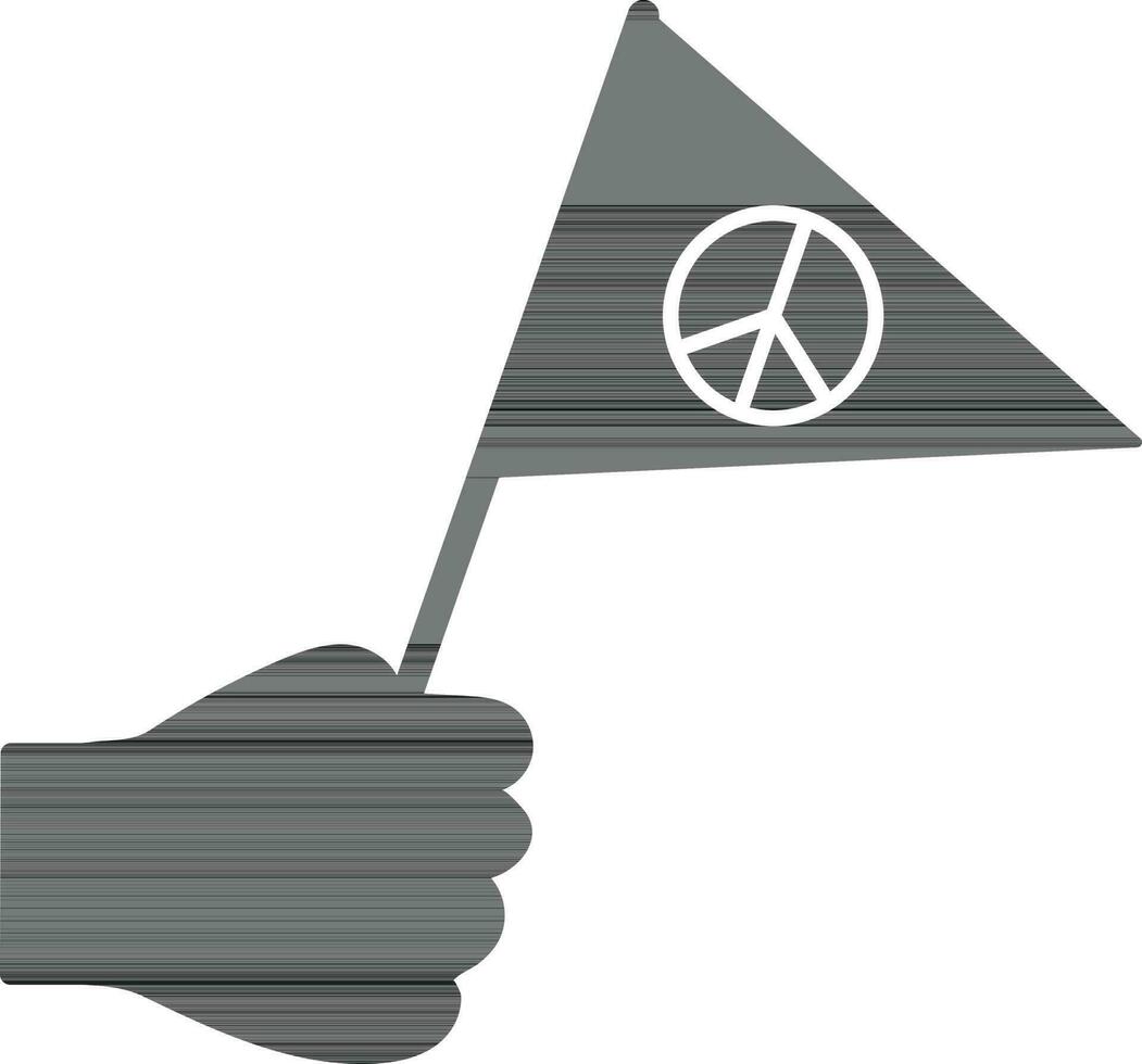 Peace sign flag in hand. vector