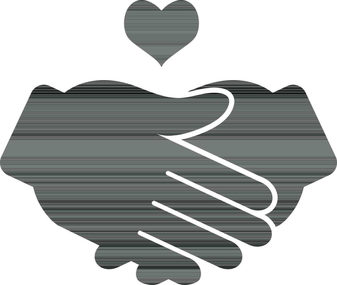 Black style of handshake icon. vector