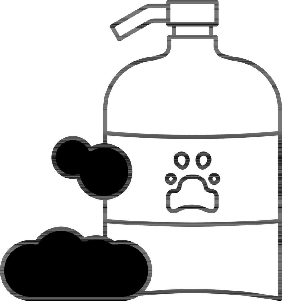 Animal Soap Bottle Icon in Black Line Art. vector