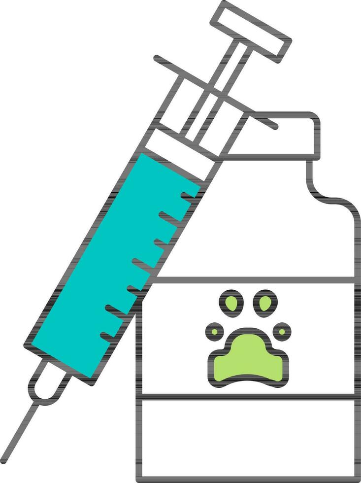 Veterinary Vaccine Icon In Flat Style. vector