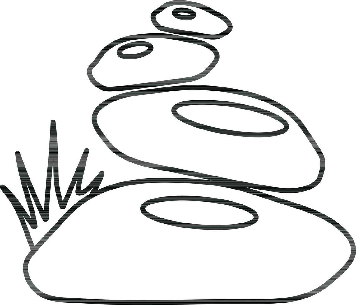 Icon of four stone in accending order with grass.q vector