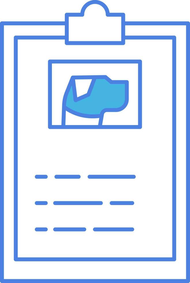 Animal Adopt Paper Or Clipboard Icon in Blue Outline. vector