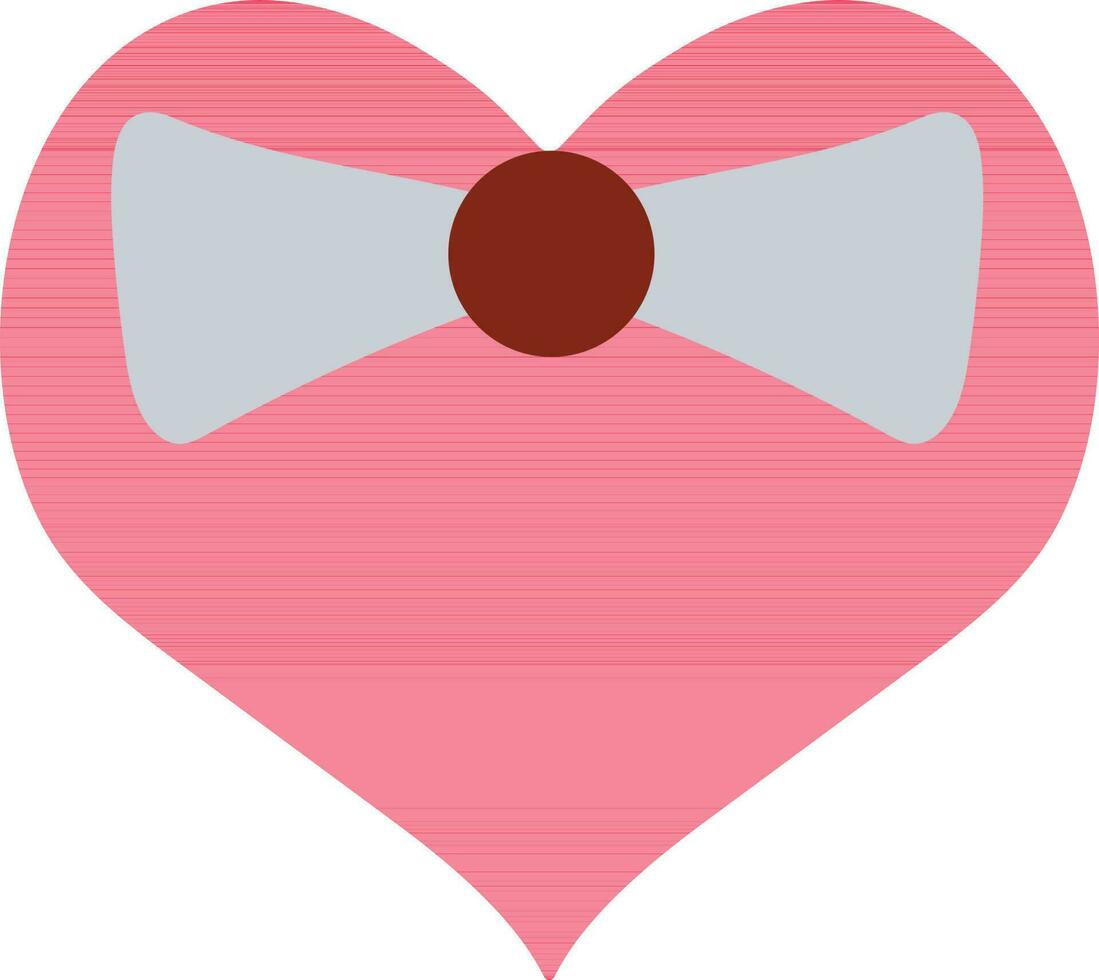 Icon of red heart inside tie. vector