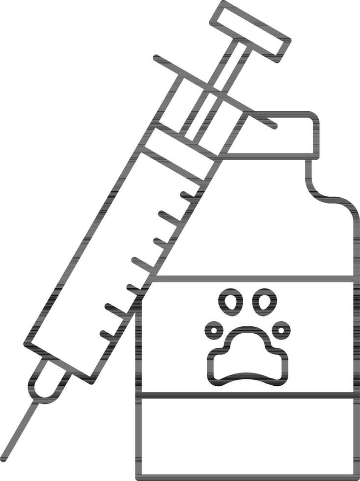 Veterinary Vaccine Icon In Line Art. vector