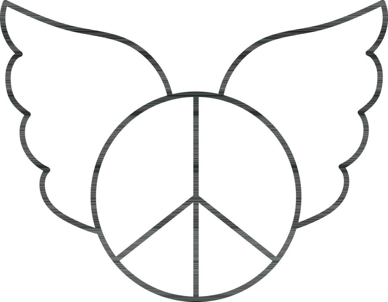 Sign of peace with set of wing. vector