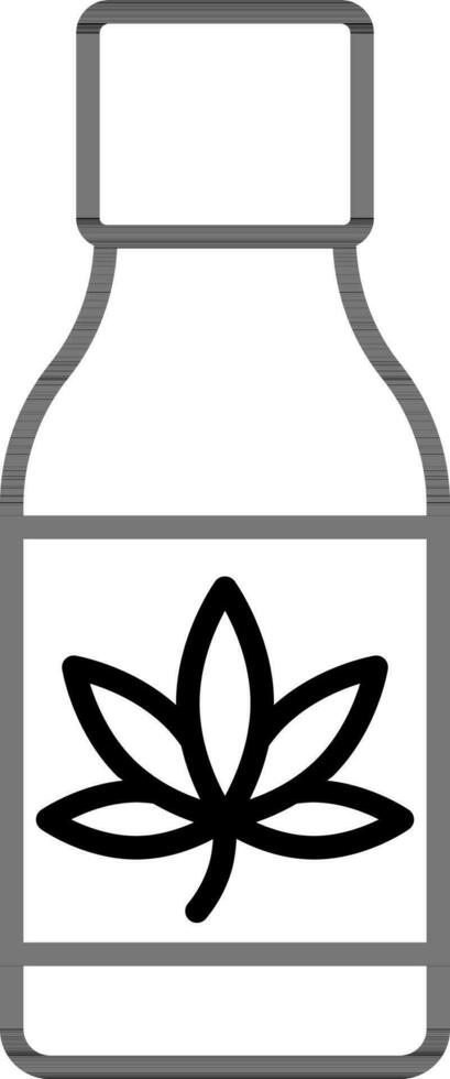 Organic Bottle Icon in Black Line Art. vector
