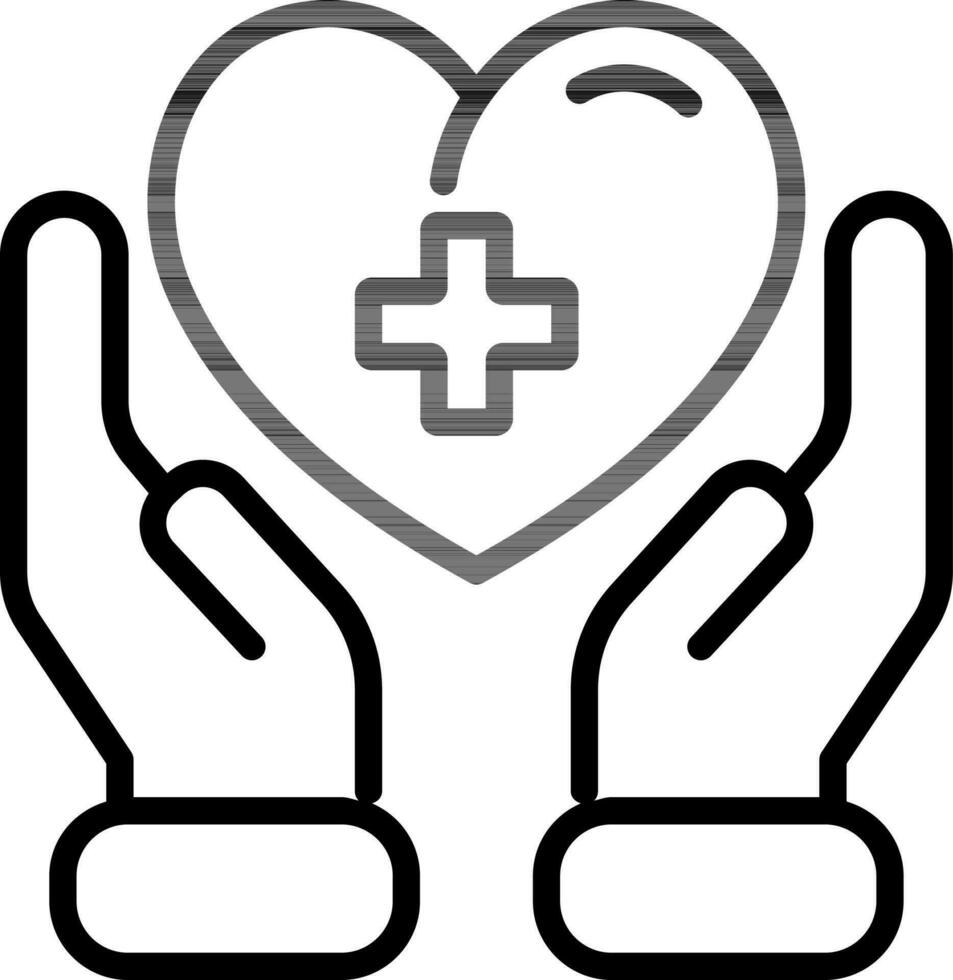 Health Insurance or Support Icon in Thin Line Art. vector
