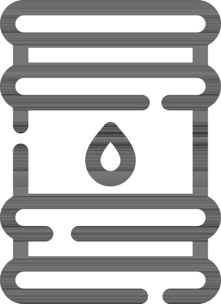 Oil Barrel Line Art Icon in Flat Style. vector