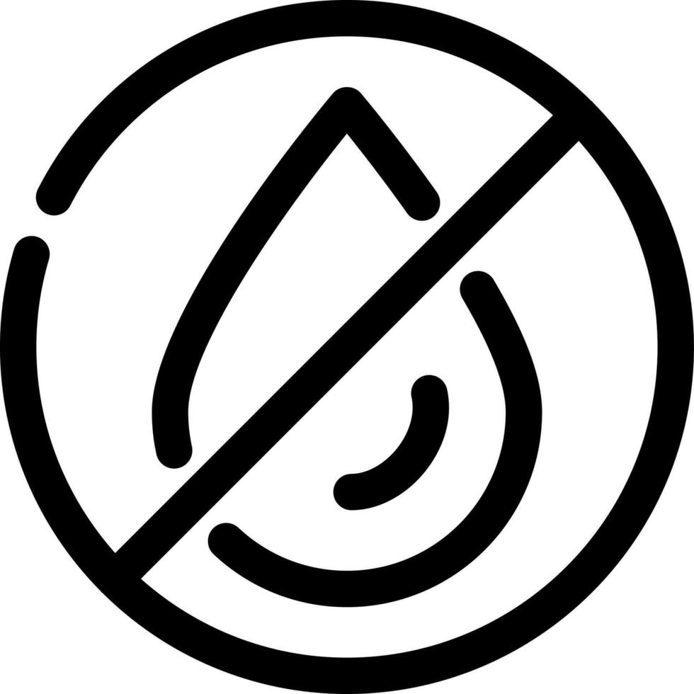 No Oil Icon or Symbol in Line Art. vector