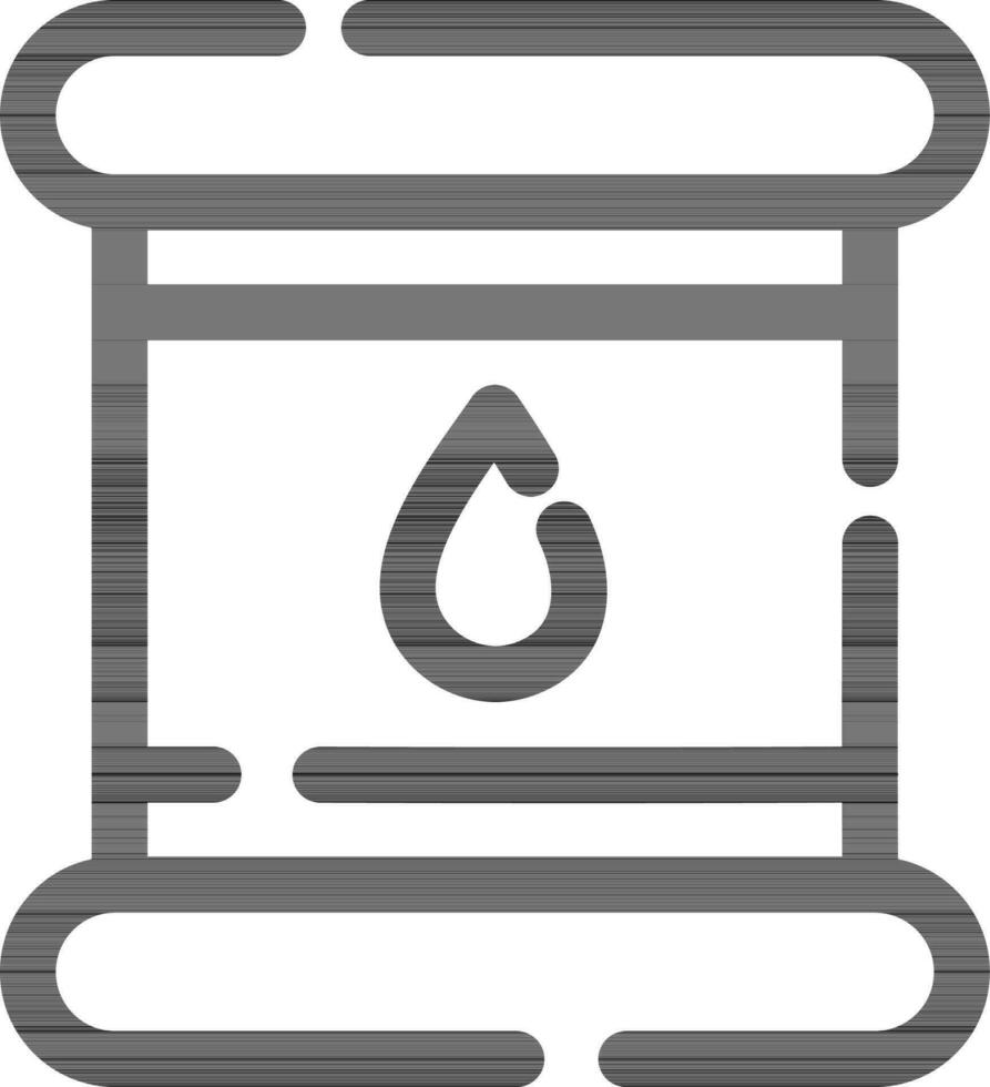 Black Outline Oil Barrel Icon on White Background. vector