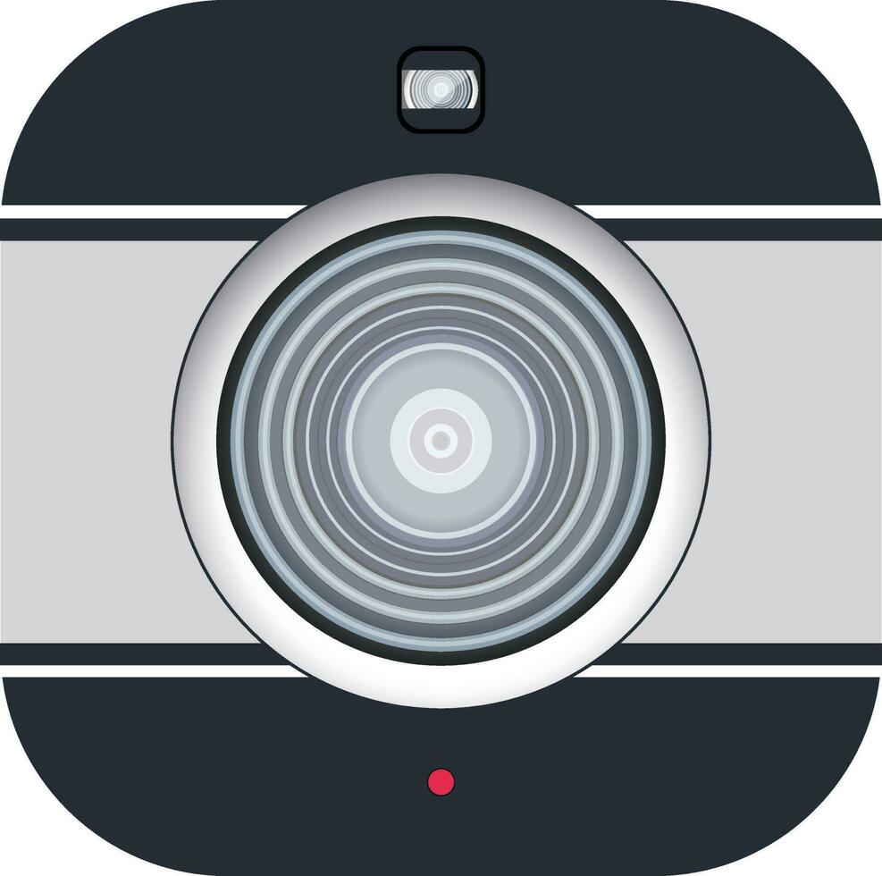 Flat icon of camera in gray color. vector