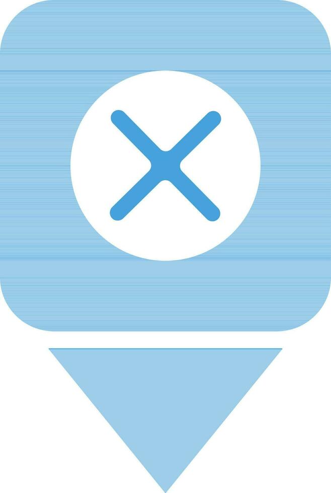 Location map pin with cross sign. vector