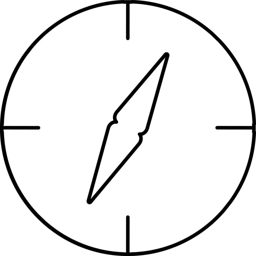 Line art, icon of compass in flat style. vector