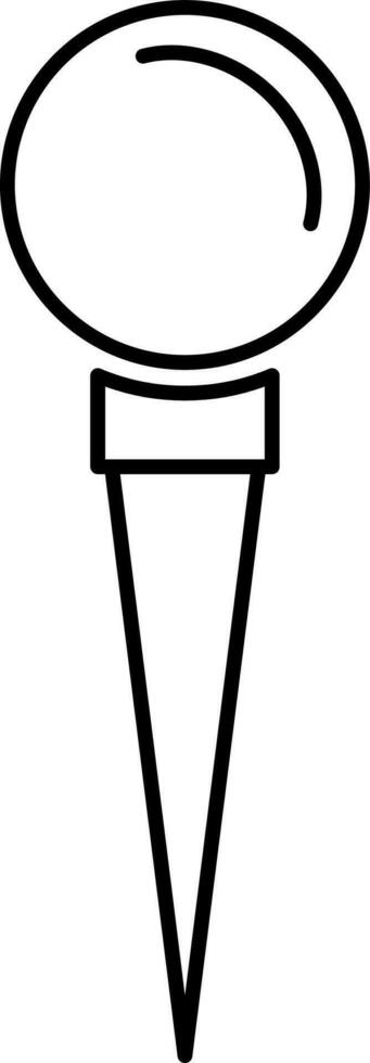 Line art, push pin icon in flat style. vector
