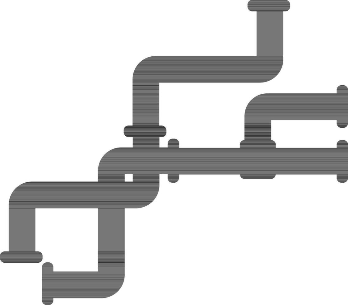 Illustration of pipes fitting in black color. vector
