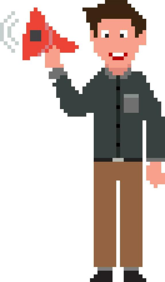 Pixel art illustration of man. vector