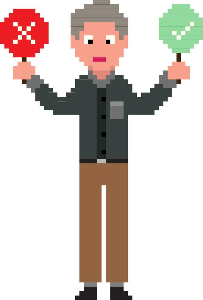 Pixel art illustration of man. vector