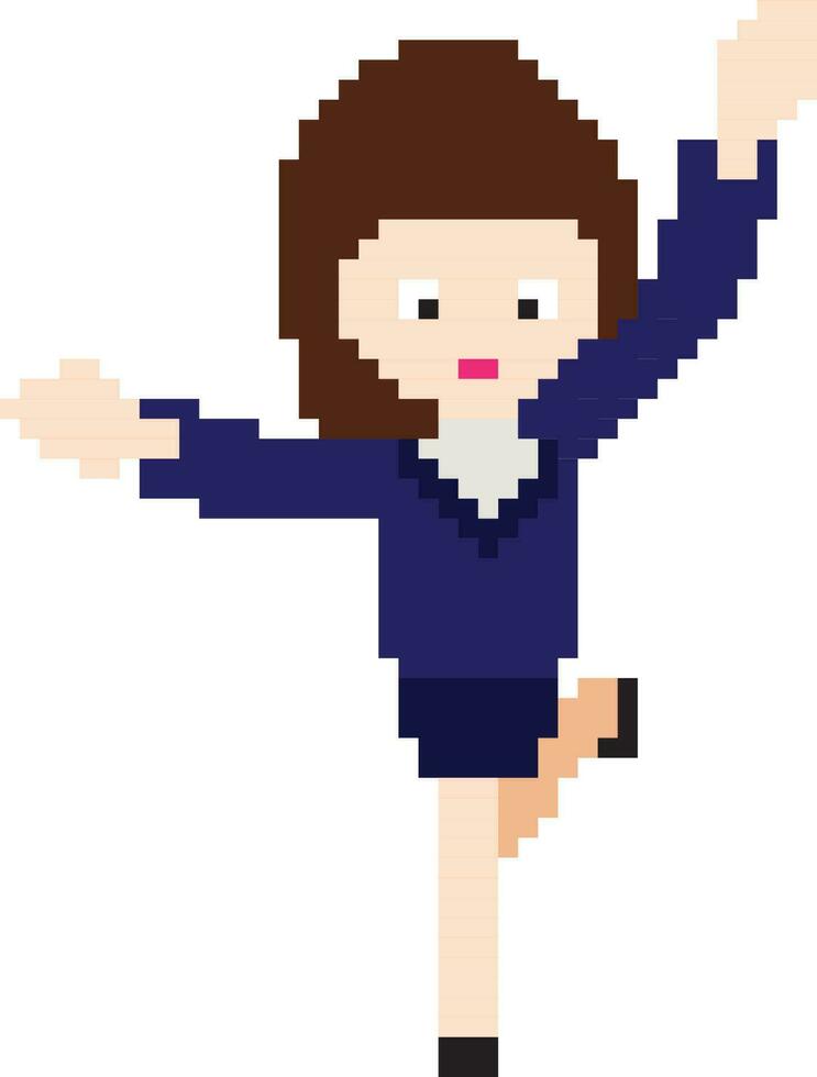 Pixel art illustration of a business woman. vector