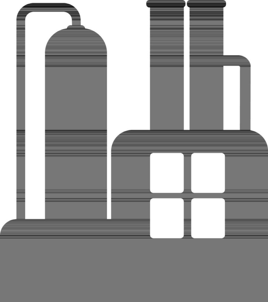 Processing plant icon in black color. vector