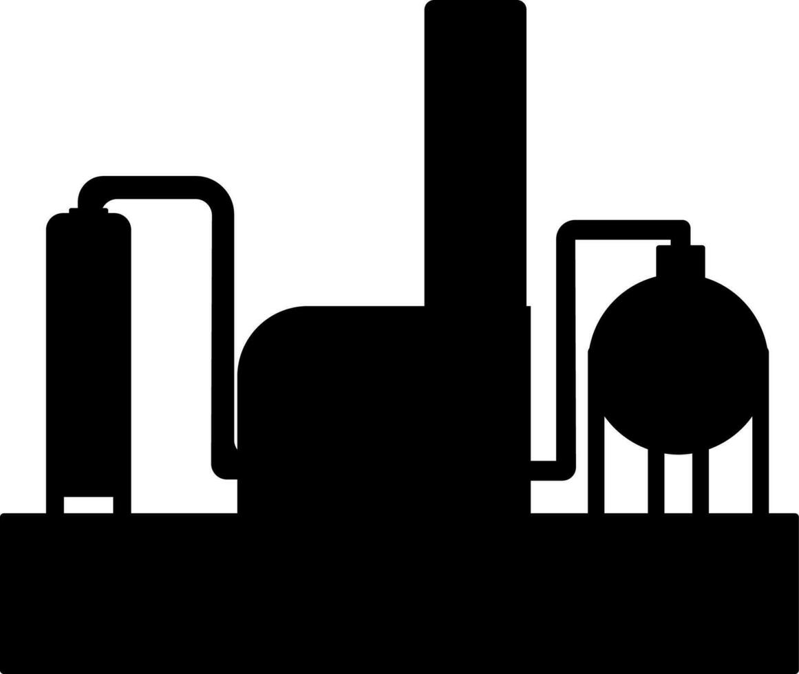 Oil Refinery icon in black color. vector