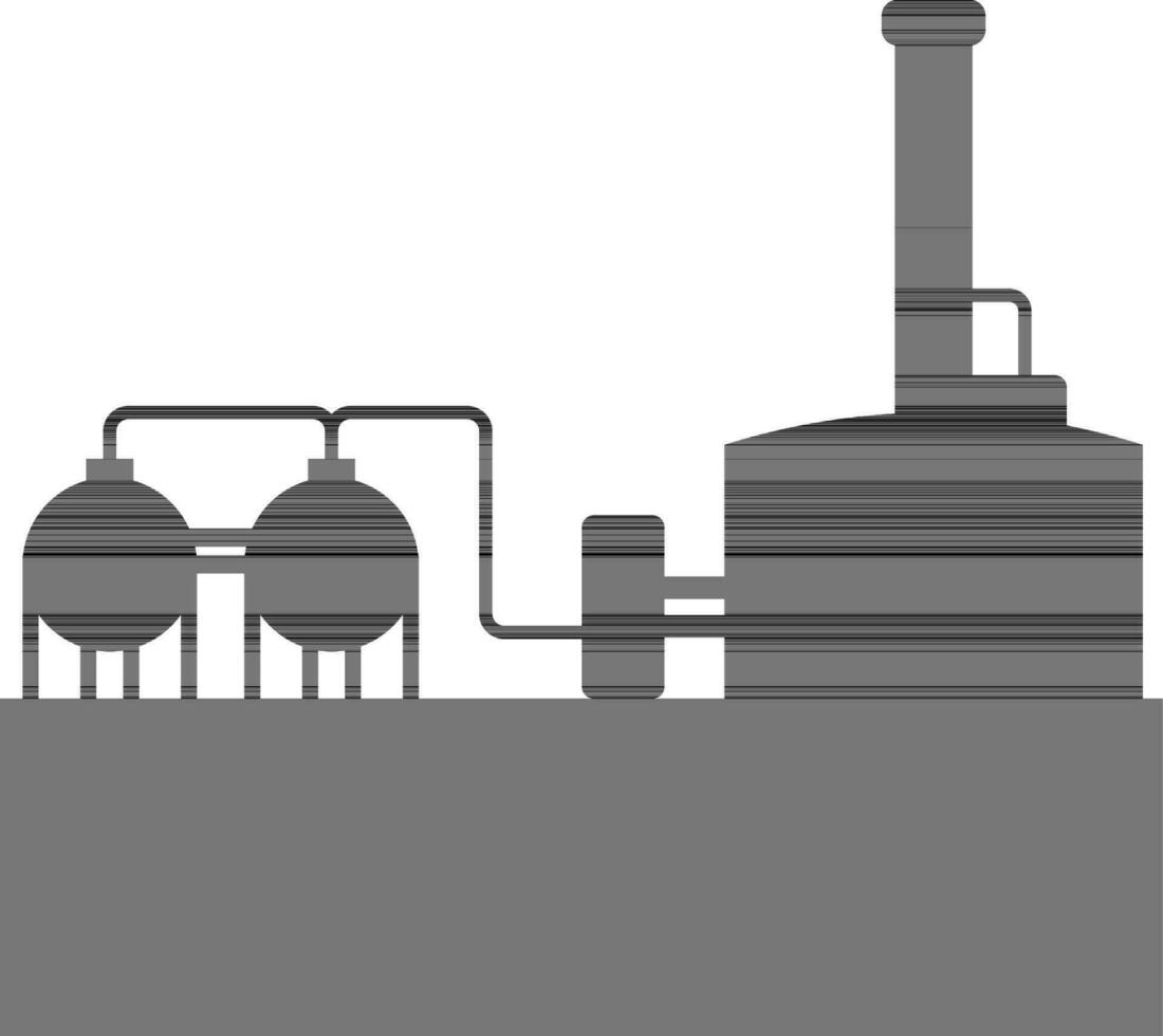Silhouette of Industrial processing plant. vector