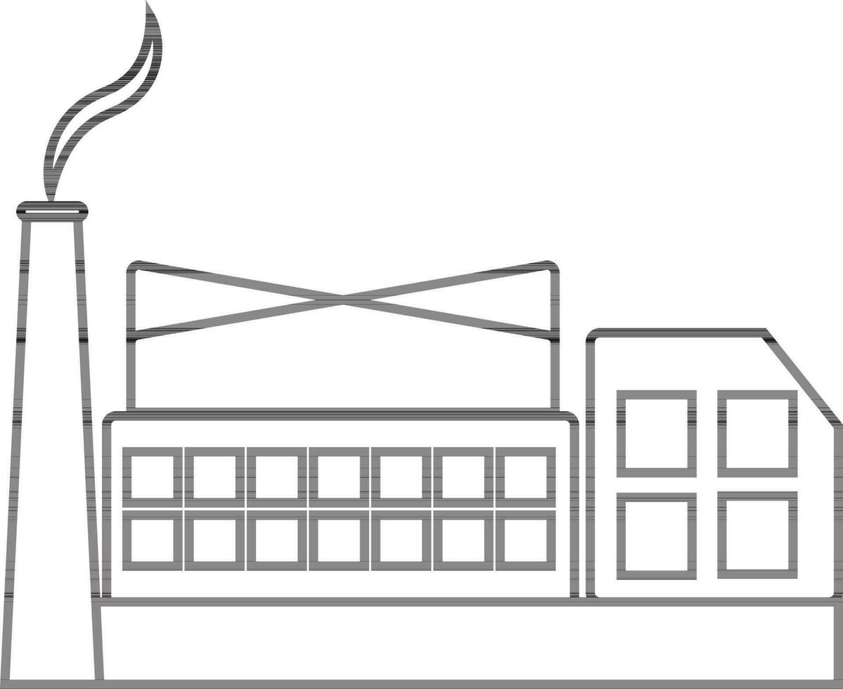 Thin line pictogram of Industry. vector