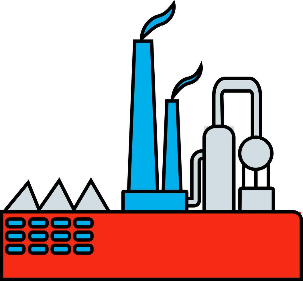 Flat illustration of manufactory building. vector