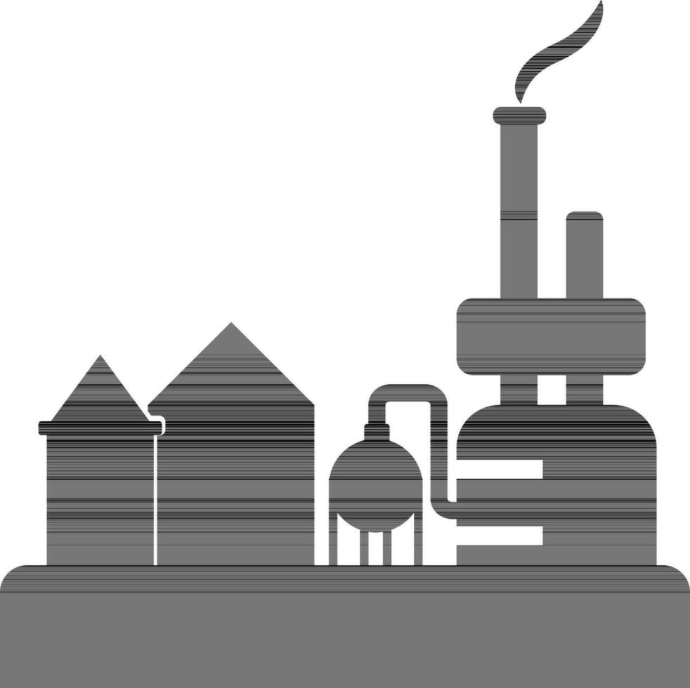 Oil refinery machine icon in black color. vector