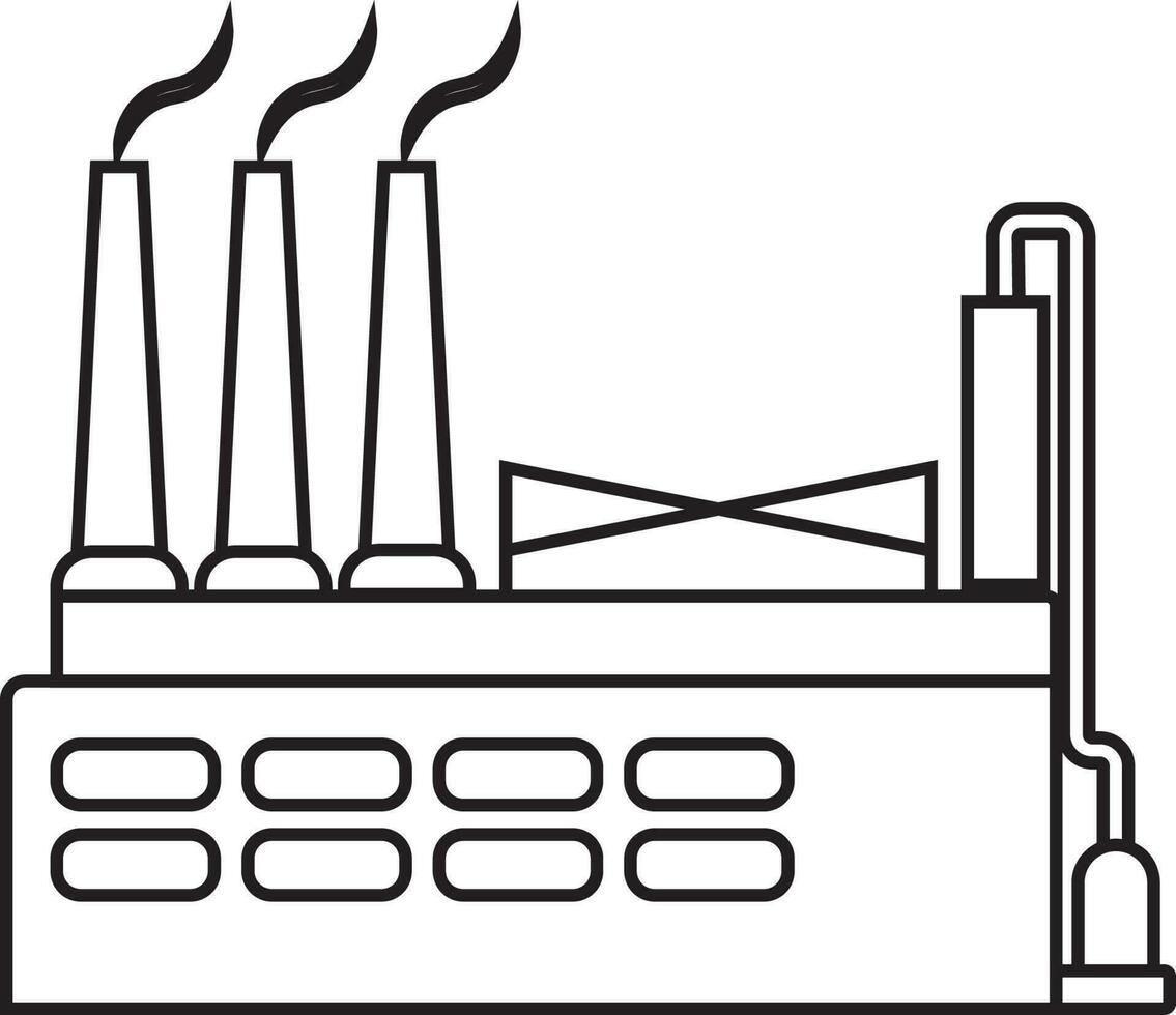 Thin line pictogram of industry. vector