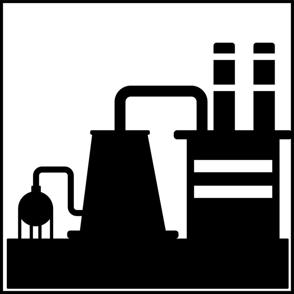 firmar o símbolo petróleo refinería maquinaria. vector