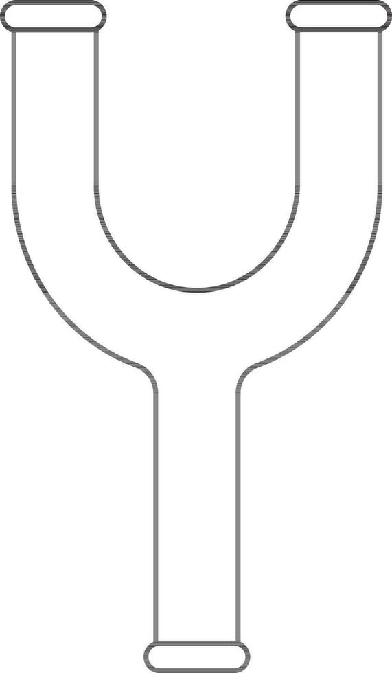 Joint pipe in Y letter made by black line art illustration. vector