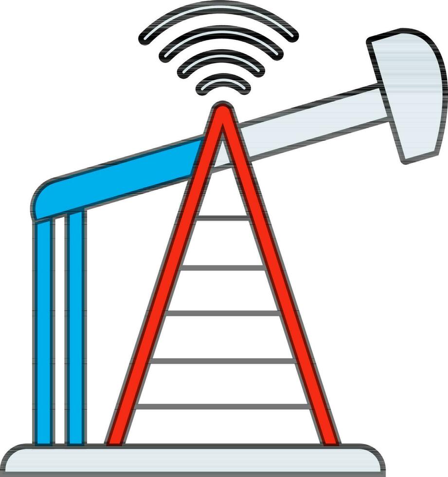 Oil Derrick icon or symbol in flat style. vector