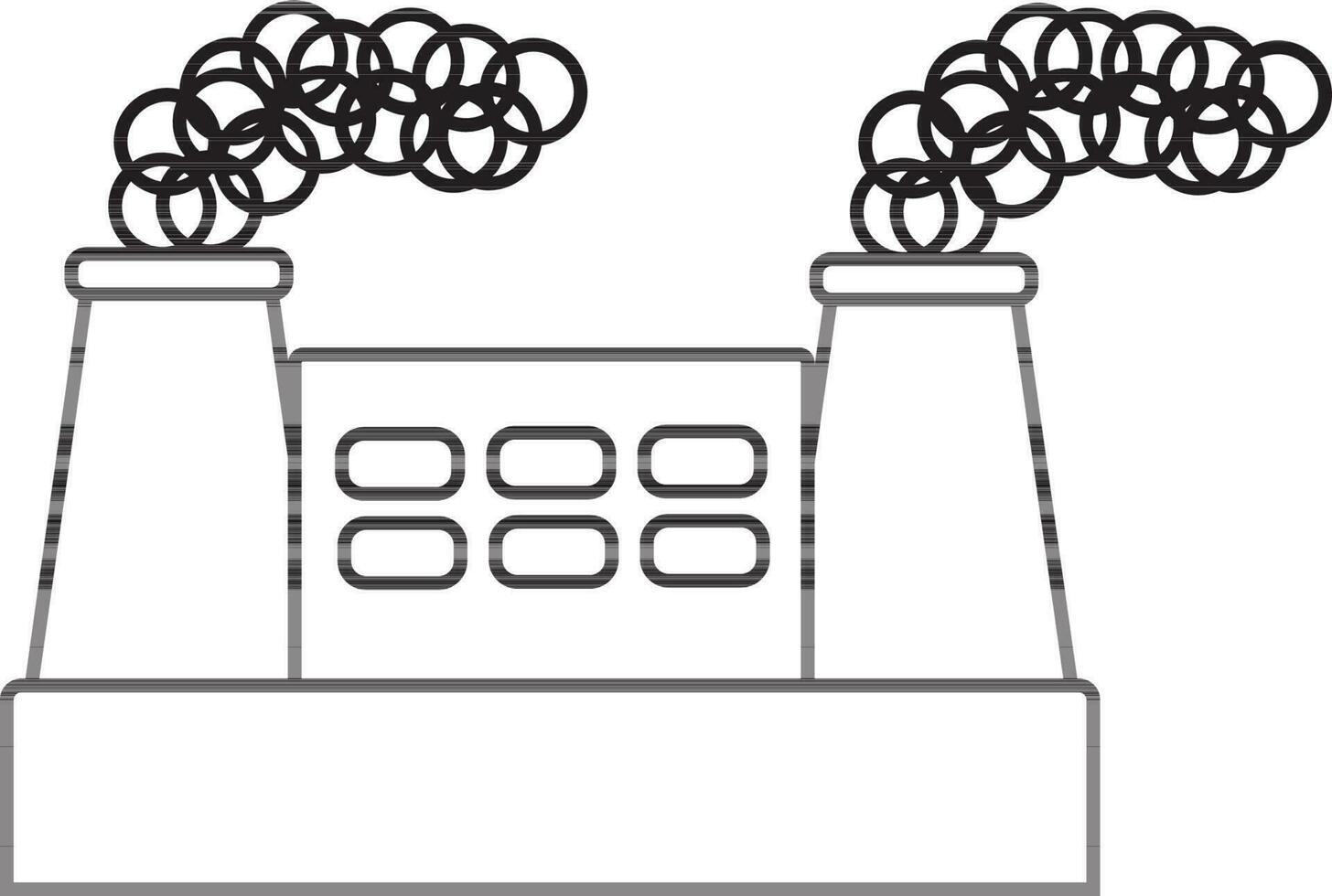 Flat Industrial processing plant icon. vector