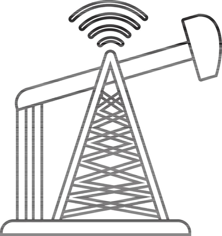 petróleo derrick icono o símbolo en plano estilo. vector