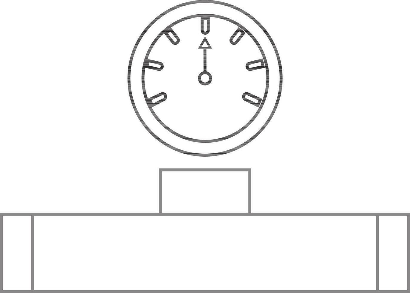 Black line art pressure sensor. vector