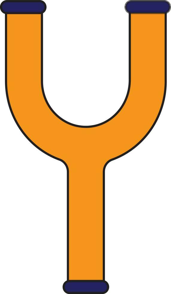 Joint pipe in Y letter in blue and yellow color. vector